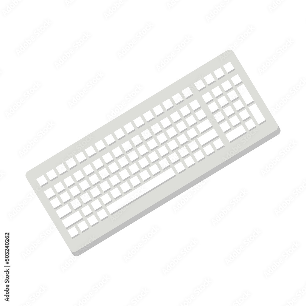 Aufkleber broken computer keyboard. garbage recycle bin. vector illustration of trash container classification