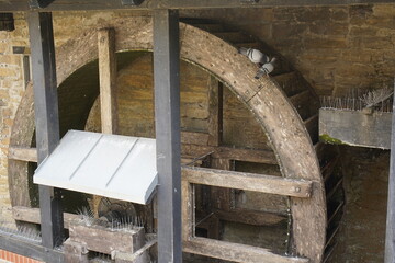 Due to a lack of water, the Lohmühle water wheel is temporarily at a standstill. Goslar, Germany on May 06, 2022.