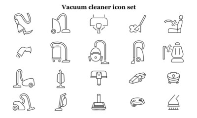 vacuum cleaner vector icon set