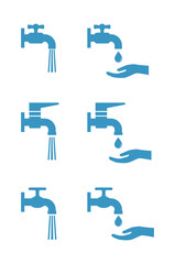 Fototapeta premium tap faucet with leaking water and hand