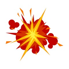 Orange dynamite explosive Detonation, cartoon illustration. Bang from explosive elements for comic book flat vector