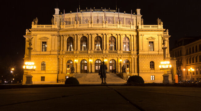 The Rudolfinum music auditorium and art gallery in Prague, Czech Republic 