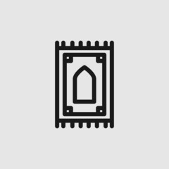 Islamic prayer rug line icon. linear style sign for mobile concept and web design. Paying rug outline vector icon. Symbol, logo illustration. Vector graphics