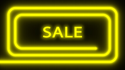  Illustrazione 3D. Avviso. Pubblicità. Affari. Insegna luminosa testo SALE. © massimo_g
