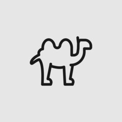 Line vector figure of camel. Vector outline African animal for web and design. linear pictogram isolated on white. logo illustration