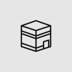 Kaba hajj muslim glyph icon design vector