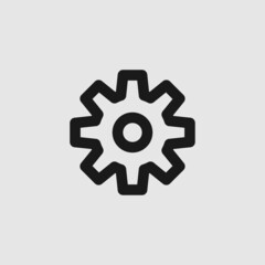 Gear icon vector. Setting icon. Illustration logo gear on white background. Flat design style.