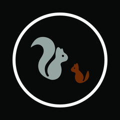 two squirrel animals vector logo 
