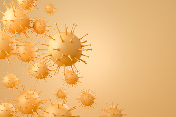 Virus floating on light background, concept of disease