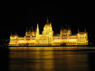 Parliament of Budapest (The Hungarian Parliament Building) in the night