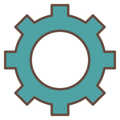 System settings gear flat vector icons for social media marketing business and technologies 