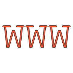 Sign World Wide Web flat vector icons for social media marketing business and technologies 