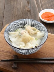 Yummy Wonton Soup (dumpling soup) or Pangsit Kuah