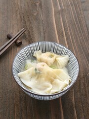 Yummy Wonton Soup (dumpling soup) or Pangsit Kuah