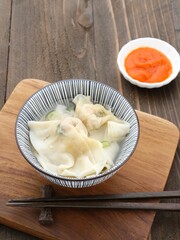 Yummy Wonton Soup (dumpling soup) or Pangsit Kuah