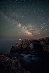 The arch of Tyulenovo whit Milky way over her.