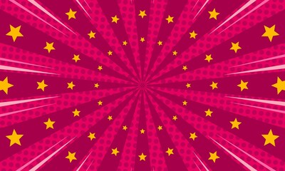 Comic cartoon pink background with star
