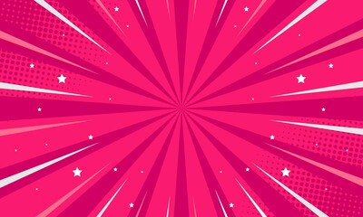 Comic cartoon pink background with star