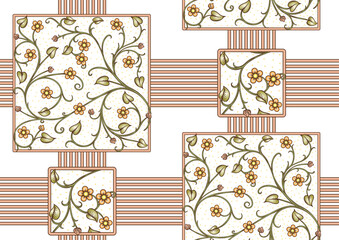 A lot of different fantasy flowers. Millefleurs trendy floral design. Blooming midsummer meadow Seamless pattern, background. Vector illustration.