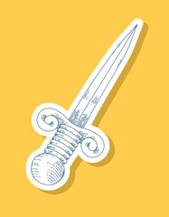 Ancient blade. Melee weapons are drawn on a sticker.