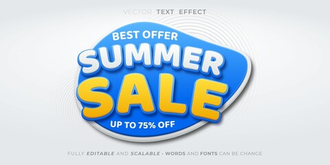 Best offer summer sale editable text effect