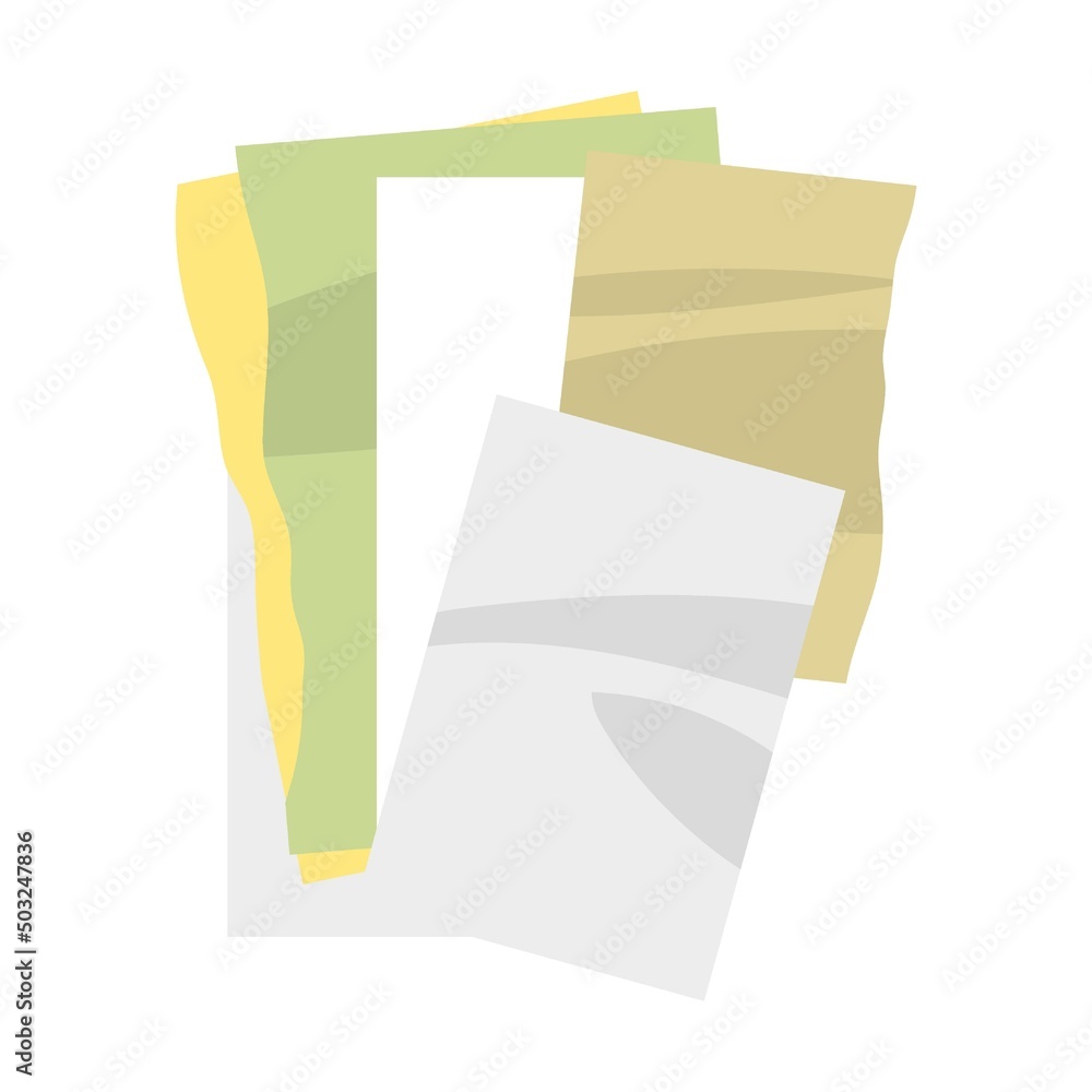 Poster garbage recycle bin. paper cardboard. vector illustration of trash container classification. cartoon
