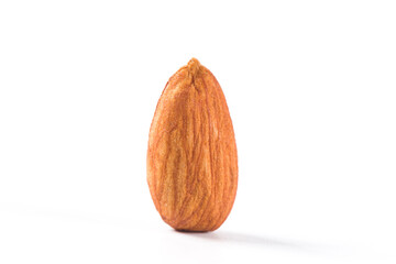 close up of a almond isolated on white background