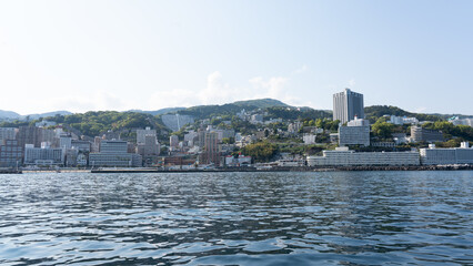 "Atami" city and sea seen from the sea