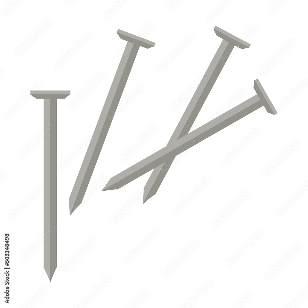 Aufkleber rusty construction nails. garbage recycle bin. vector illustration of trash container classification