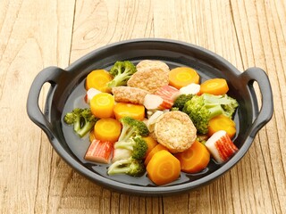 Sapo tahu, chinese food made with tofu, vegetables and seafood. 
