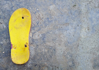 close up of a yellow shoe