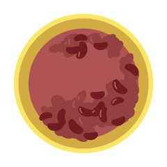 bowl of bean soup. Cartoon vector isolated on white background