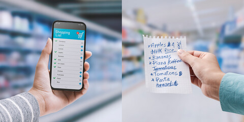 Traditional shopping list and grocery list app