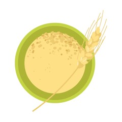 bowl of wheat porridge. Cartoon vector isolated on white background