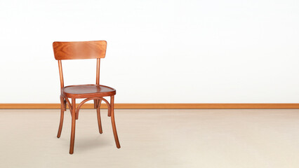 chair in empty space, front view