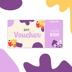  Gift voucher. Creative holiday cards or banner background