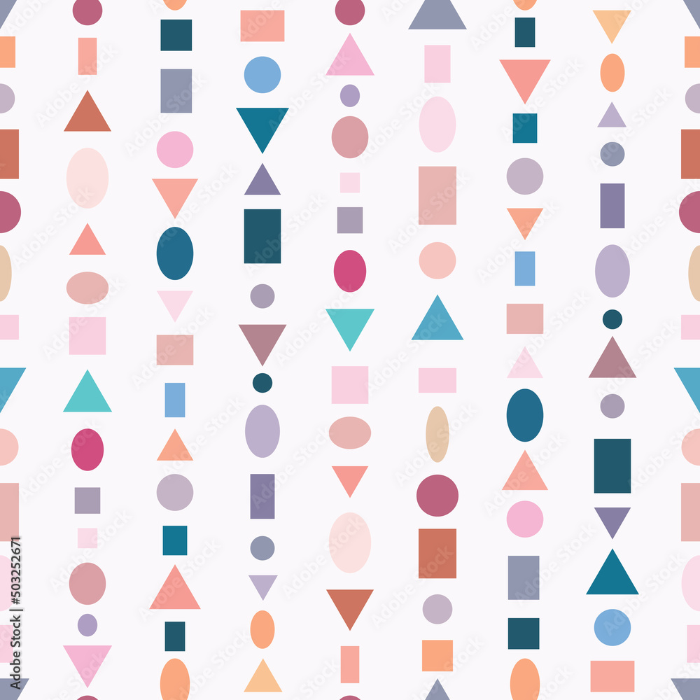 Poster colorful boho vector pattern with random geometric shapes