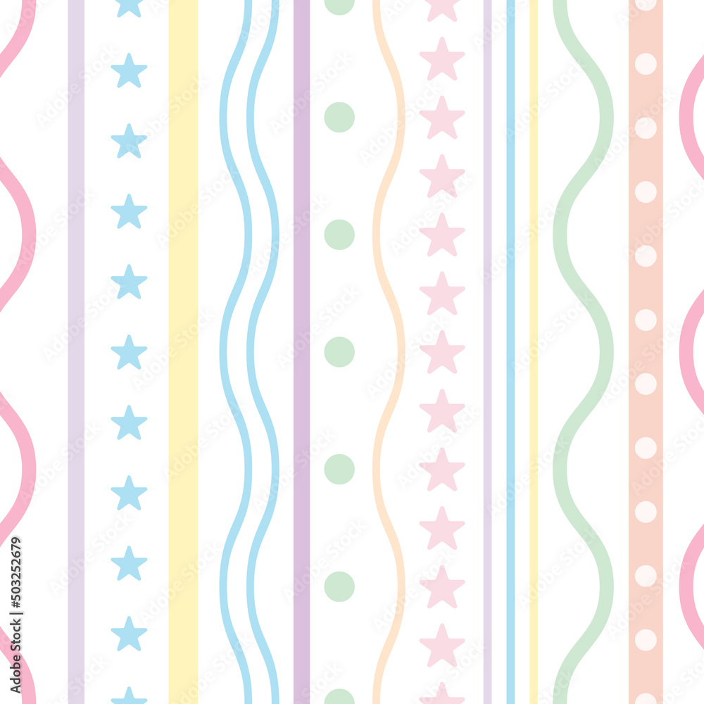 Poster Cute colorful abstract vector pattern for children, seamless repeat