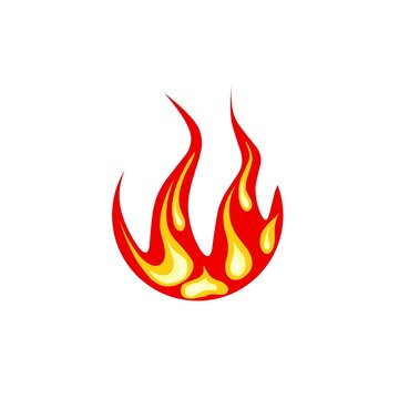 Vector image of red fire. Illustration of a blazing fire on a white background. Great for web logos, book covers, and animations.