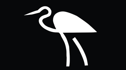 bird silhouette flat icon. duck vector illustration