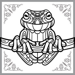 Frog zentangle arts isolated on white background