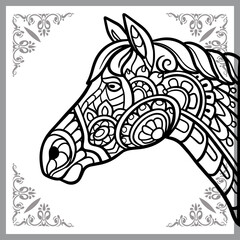 Horse head zentangle arts isolated on white background