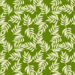 Tropical pattern, palm leaves seamless. Jungle leaf seamless pattern. Botanical floral background. Exotic plant backdrop.