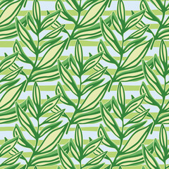 Fototapeta premium Modern jungle leaf seamless pattern. Tropical pattern, palm leaves seamless. Exotic plant backdrop.