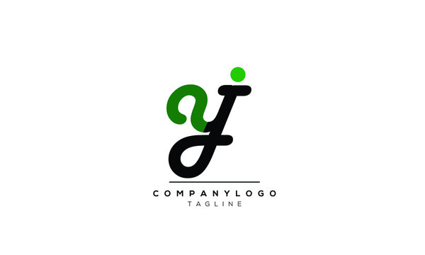 Alphabet letters Initials logo YJ