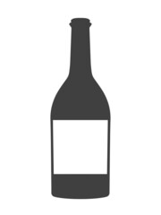 Vintage wine bottle with white label isolated on white. Ready for place an ad.