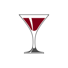 Martini glass icon isolated on white background. Vector illustration.