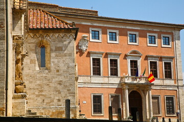 San Quirico,d'Orcia, antico borgo medievale. Siena, Toscana, Italia