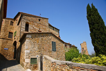 San Quirico,d'Orcia, antico borgo medievale. Siena, Toscana, Italia