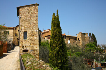 Fototapeta premium San Quirico,d'Orcia, antico borgo medievale. Siena, Toscana, Italia